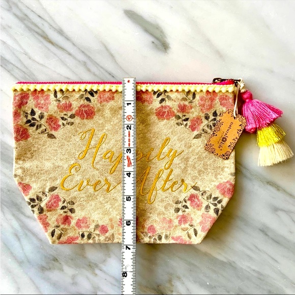 Natural Life•NWT•”Happily Ever After”•Zip Top Cosmetic Bag•Tasseled Tapestry Bag - Picture 10 of 12